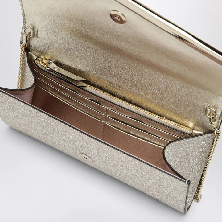 Jimmy Choo - Emmie Pouch With Light Gold Micro-Glitter Brand Apparel &amp; Accessories TU