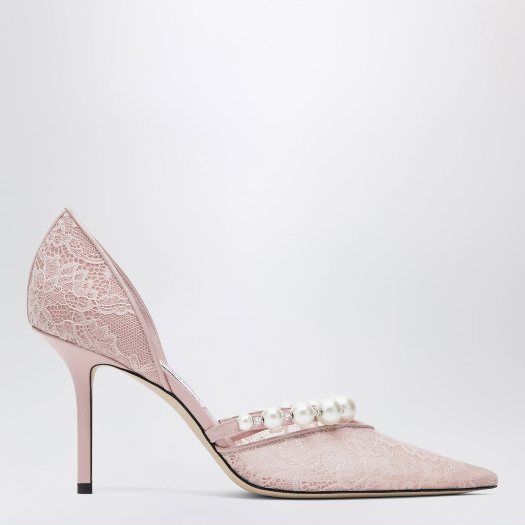 Apparel &amp; Accessories Jimmy Choo - Pink Lace Décolleté with Pearl Decoration Brand
