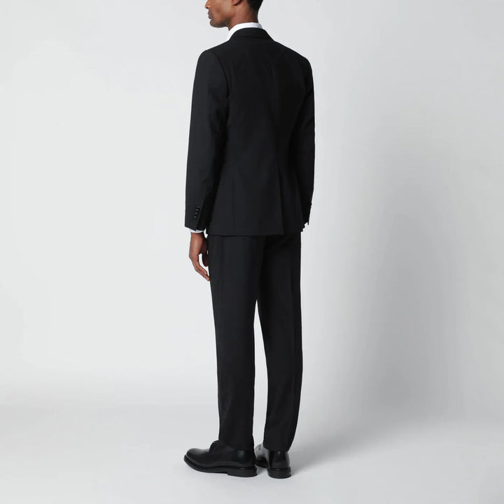 Lardini - Black single-breasted wool-blend suit Brand Apparel &amp; Accessories