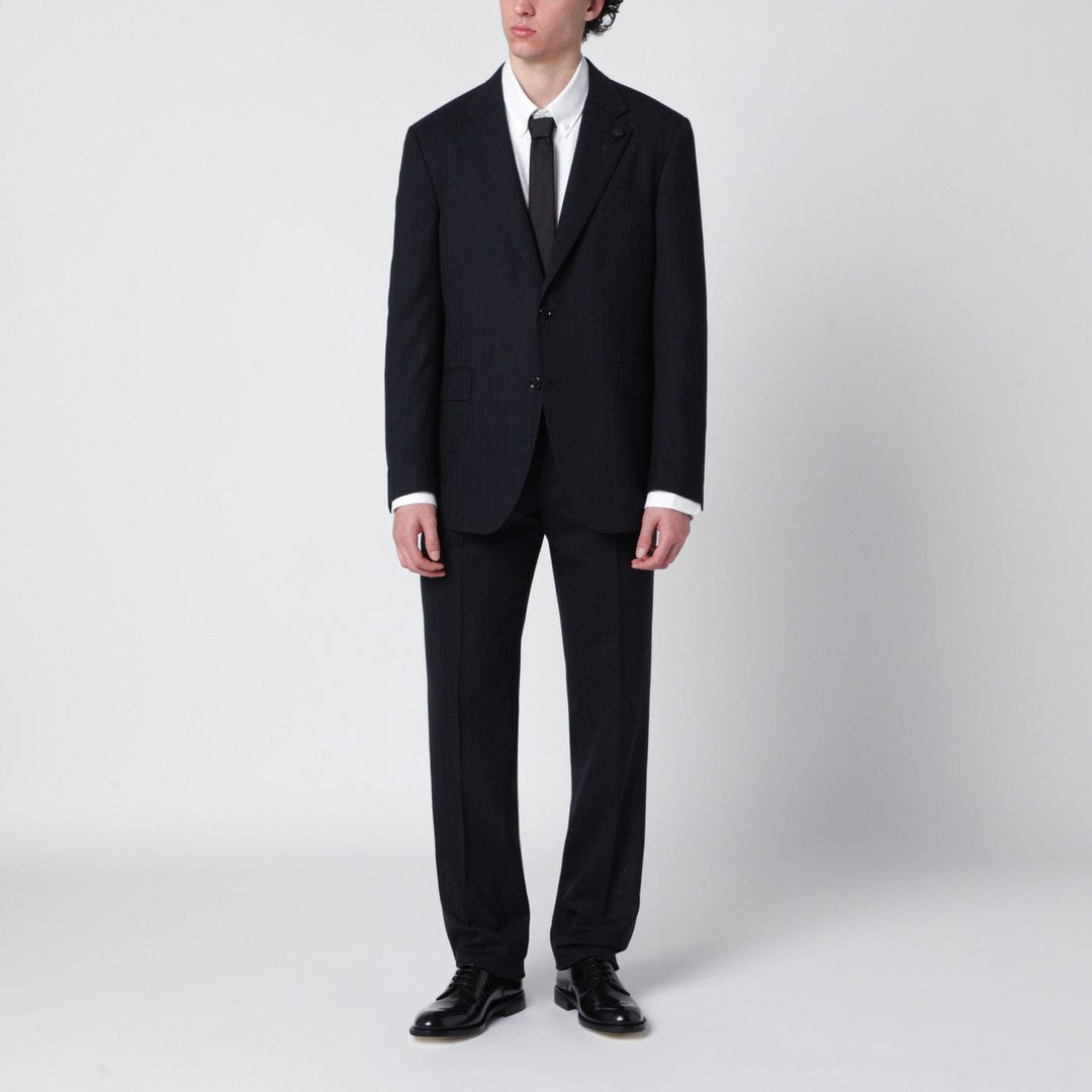 Apparel & Accessories Lardini - Blue pinstripe wool single-breasted suit Brand