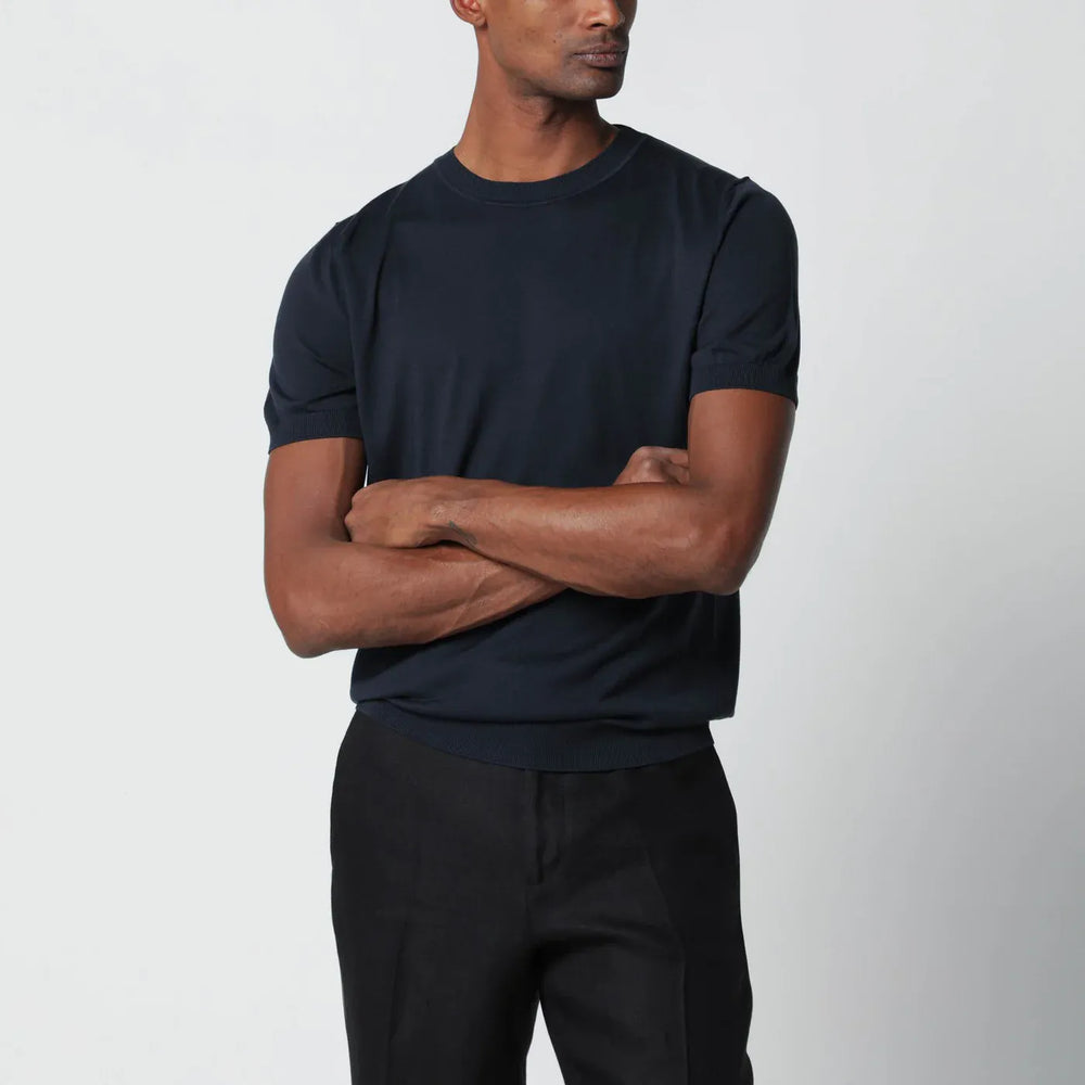 Lardini - Blue wool-blend knit Brand Apparel & Accessories M