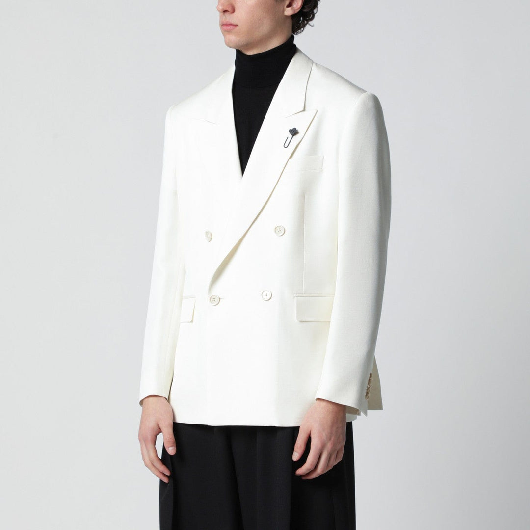 Apparel & Accessories Lardini - White viscose double-breasted suit Brand