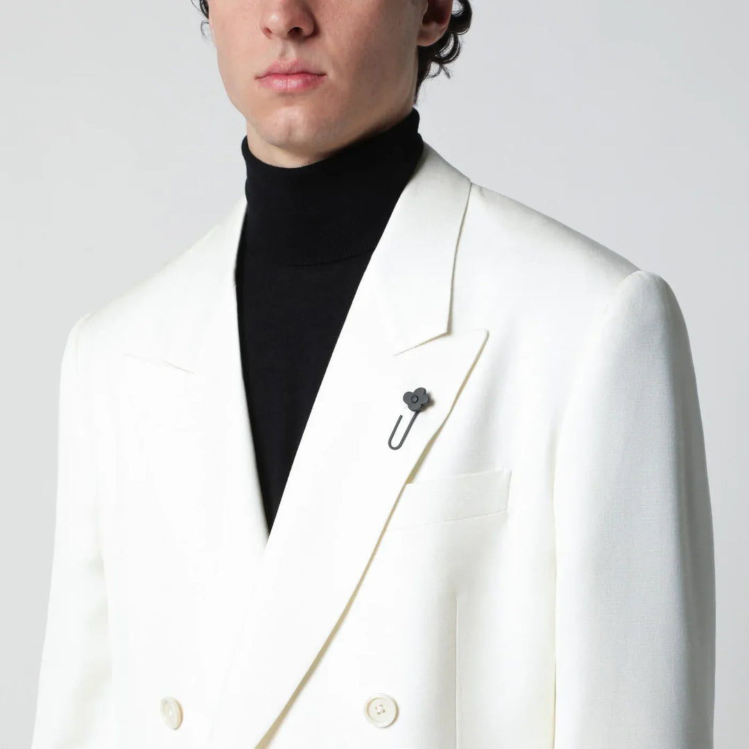 Lardini - White viscose double-breasted suit Brand Apparel &amp; Accessories