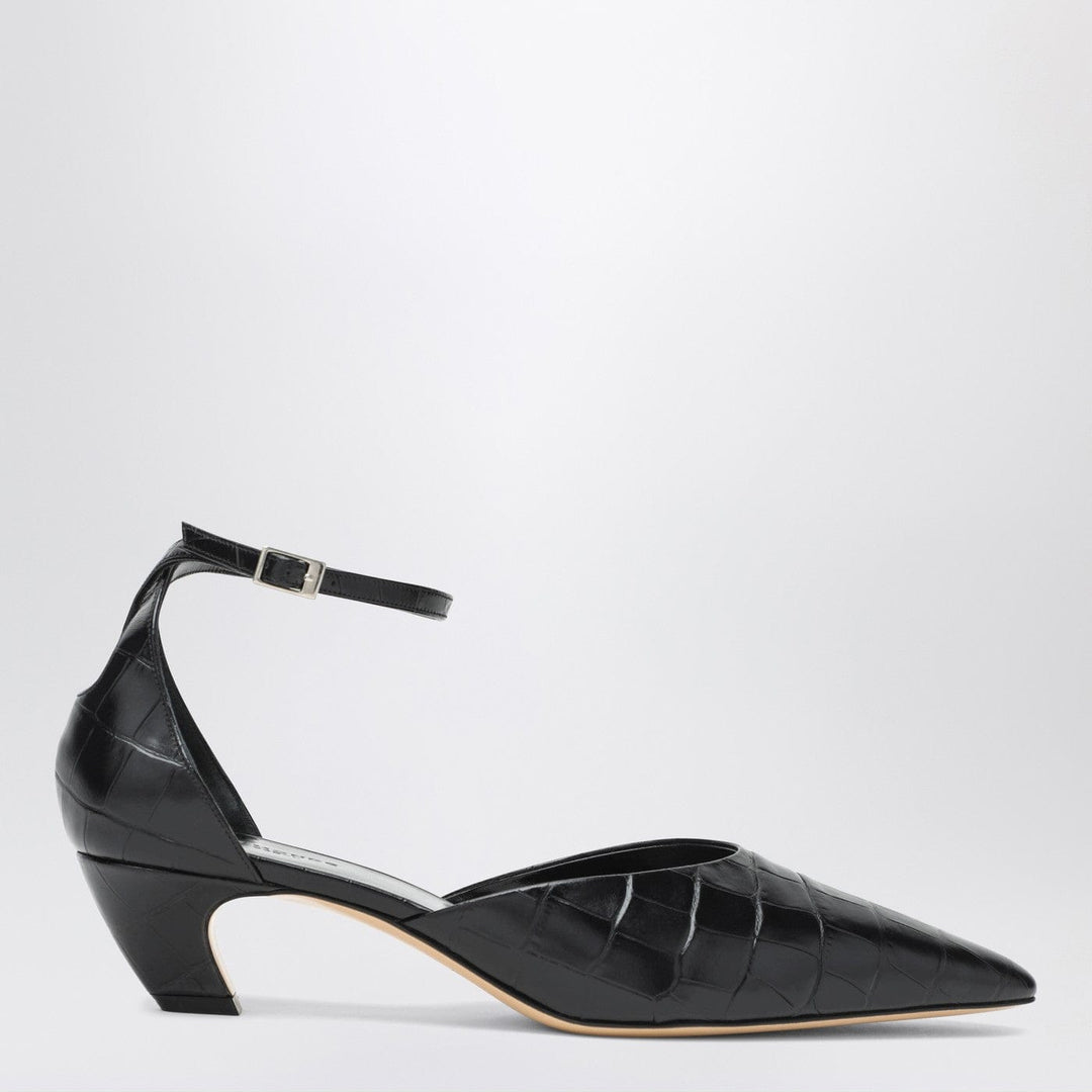 Apparel & Accessories Le Monde Béryl - Black Victoria décolleté with crocodile print Brand
