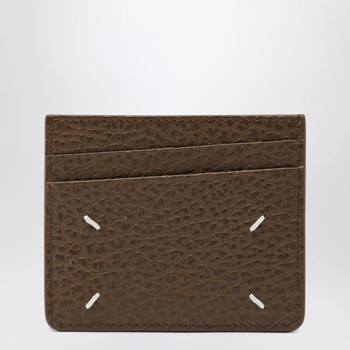Maison Margiela - Brown Four Stitches calfskin card holder Brand Apparel &amp; Accessories TU