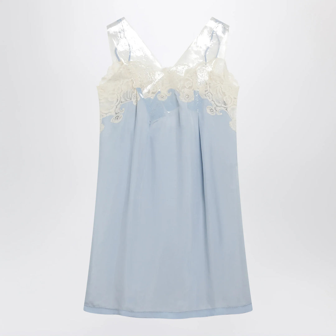 Maison Margiela - Taped slip dress in cupro light blue Brand Apparel & Accessories 40  IT