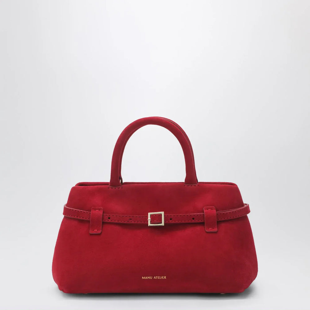 Manu Atelier - Le Cambon 25 red suede bag Brand Apparel & Accessories TU