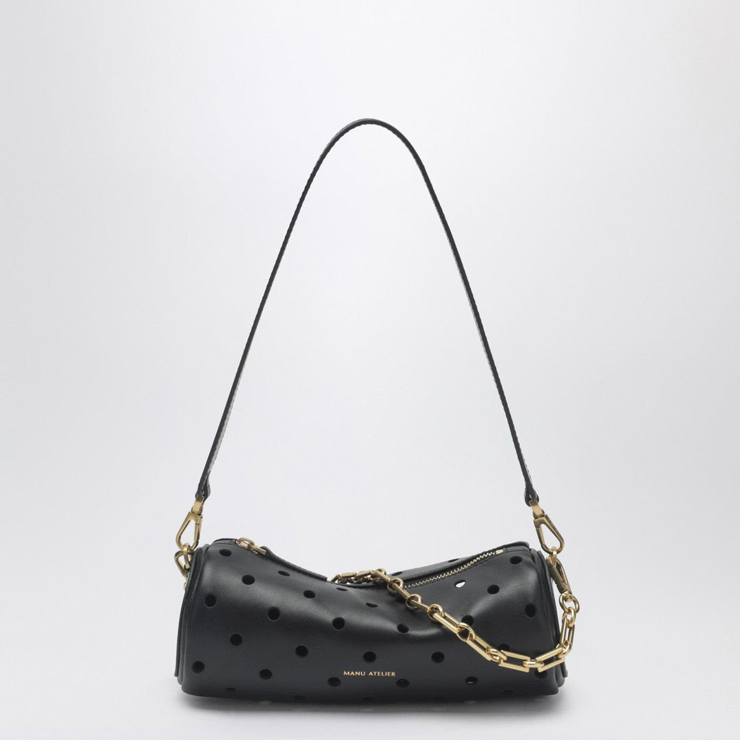 Apparel & Accessories TU Manu Atelier - Mini Cylinder bag in perforated black leather Brand