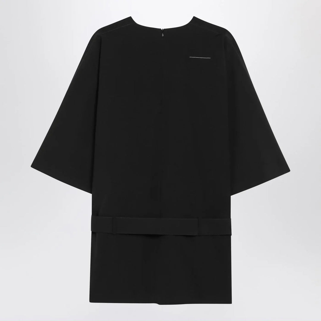 MM6 Maison Margiela - Black wool-blend mini dress Brand Apparel &amp; Accessories 42  IT