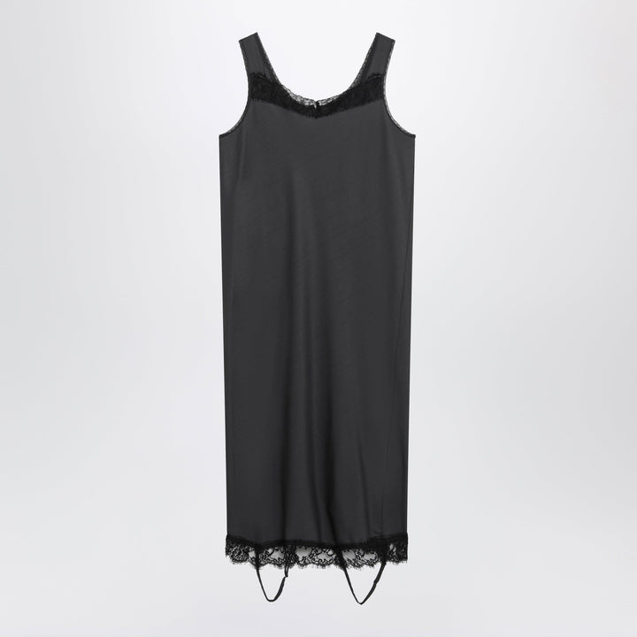 Apparel &amp; Accessories MM6 Maison Margiela - Grey midi slip dress with lace trims Brand