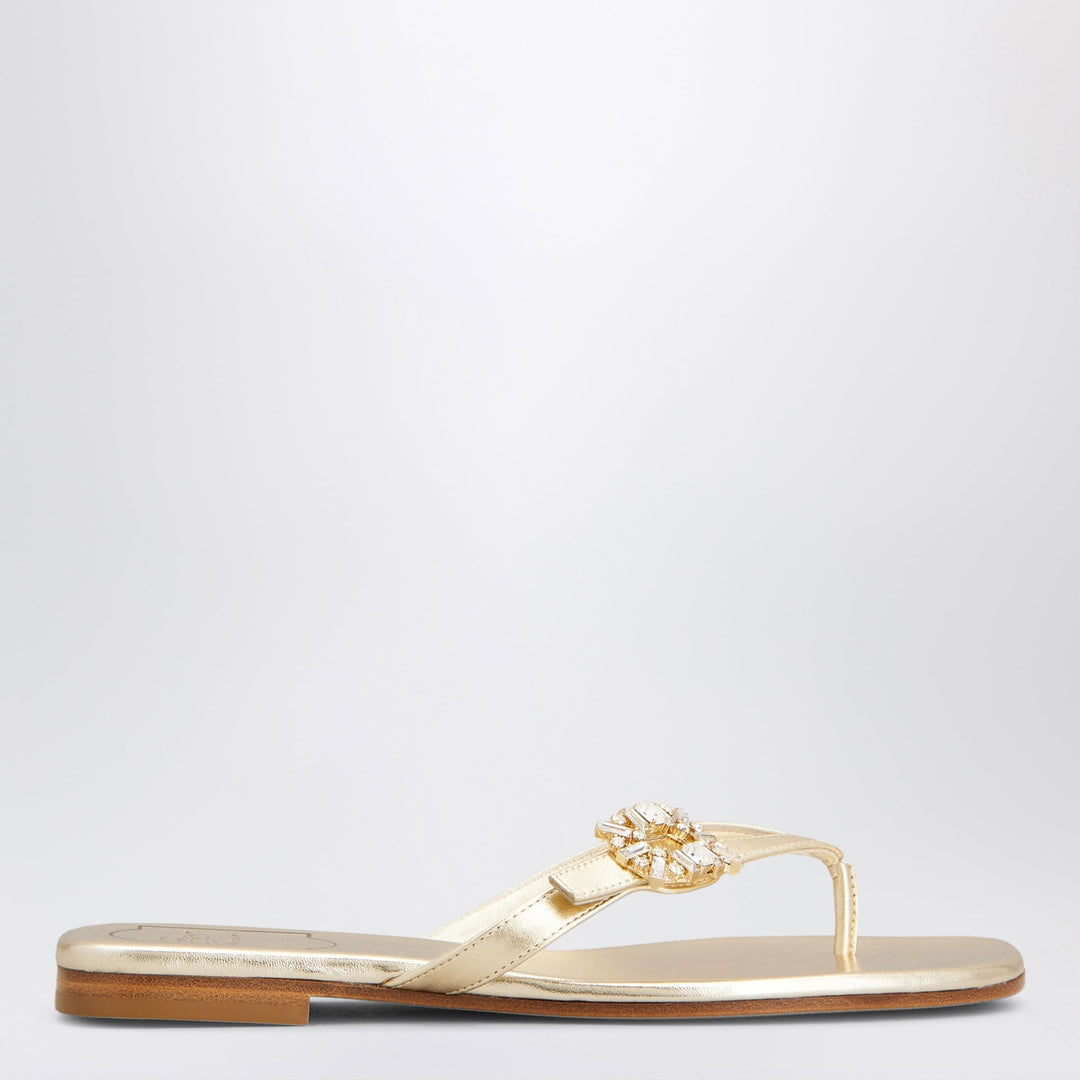Apparel & Accessories ROGER VIVIER - Gold metallic nappa leather slip-on Brand