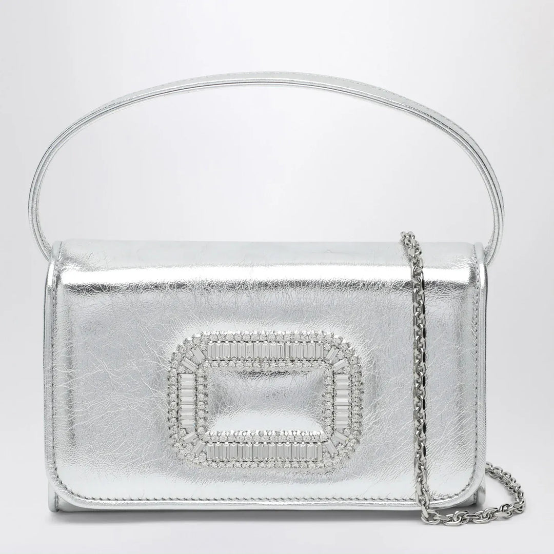 ROGER VIVIER - Silver leather Micro Pilgrim bag Brand Apparel &amp; Accessories TU