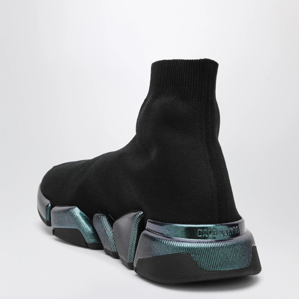 Balenciaga - Black/blue Speed 2.0 Iridescent knit sneakers Brand Apparel & Accessories > Shoes