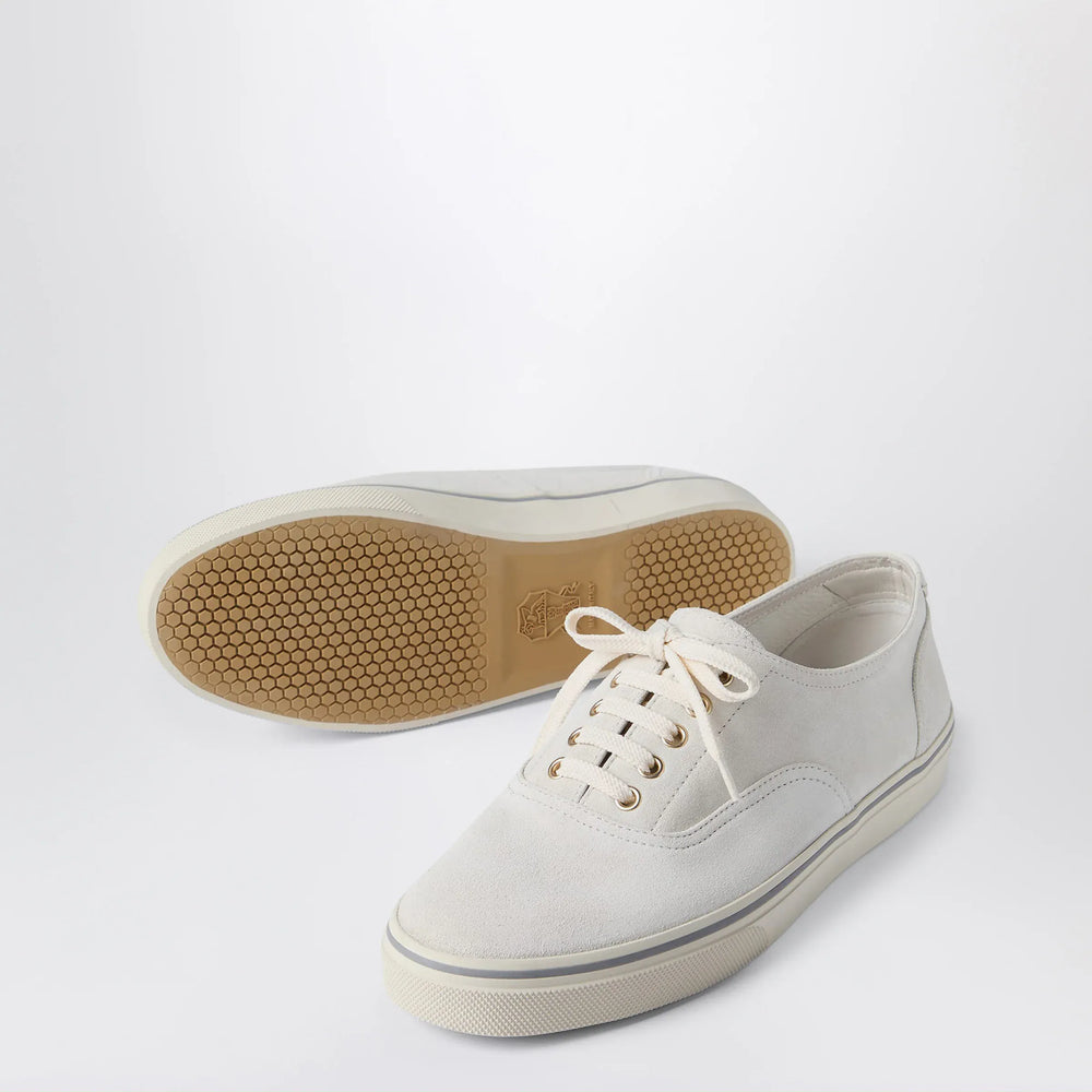 Brunello Cucinelli - White suede calfskin sneakers Brand Apparel & Accessories > Shoes 42 IT