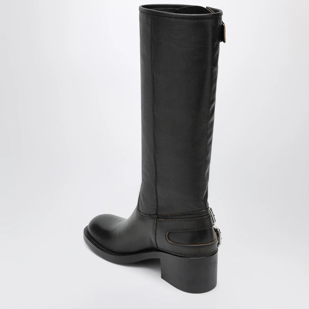 Chloé - Dakota knee-high biker boots in black leather Brand Apparel & Accessories > Shoes