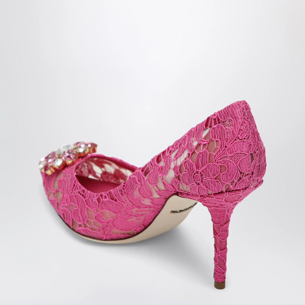 Dolce&Gabbana - Bellucci lace pumps with crystals in fuchsia Brand Apparel & Accessories > Shoes
