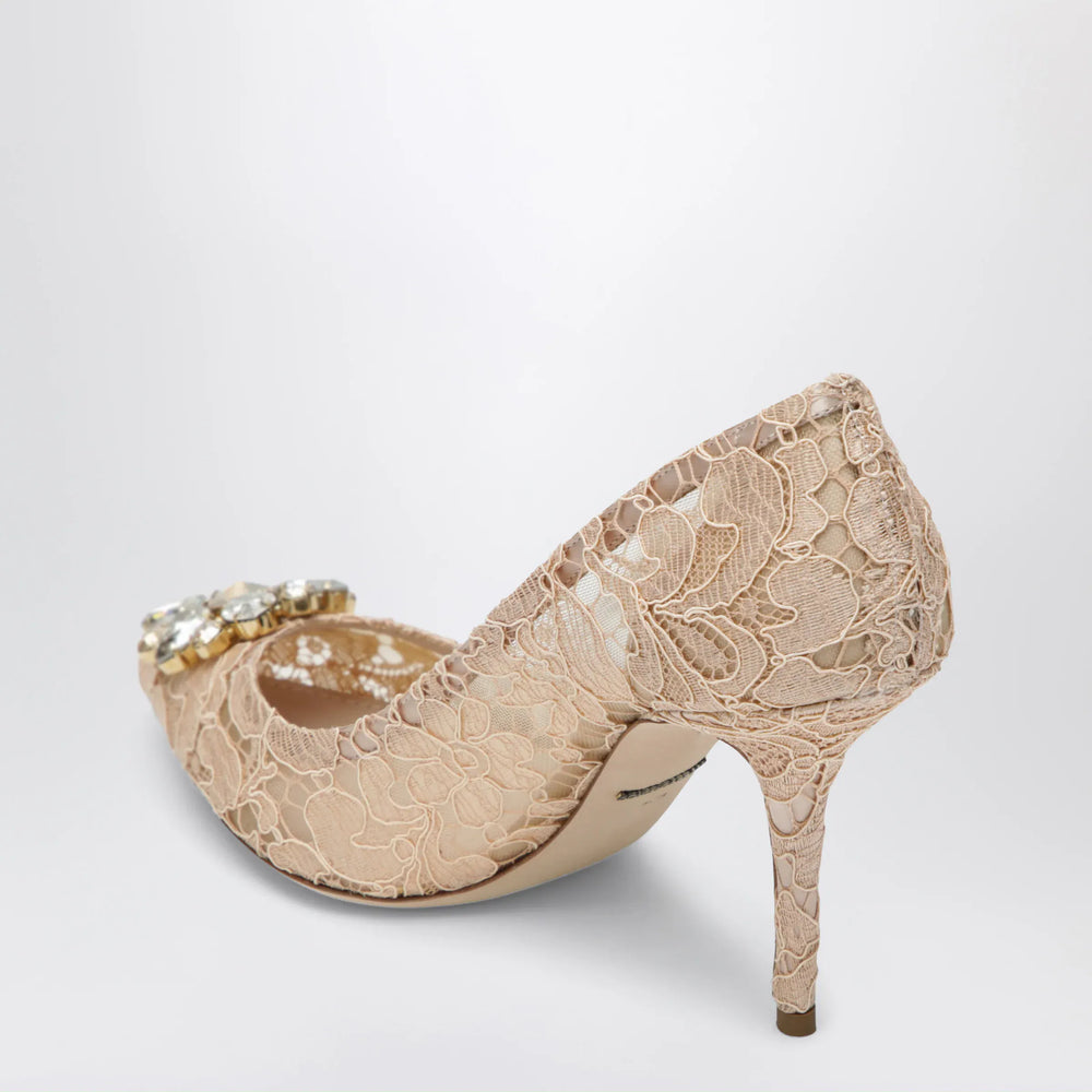 Dolce&Gabbana - Bellucci pumps in Taormina lace with crystals, apricot Brand Apparel & Accessories > Shoes