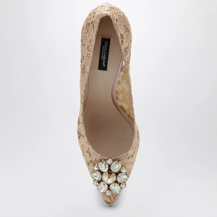Dolce&amp;Gabbana - Bellucci pumps in Taormina lace with crystals, apricot Brand Apparel &amp; Accessories > Shoes