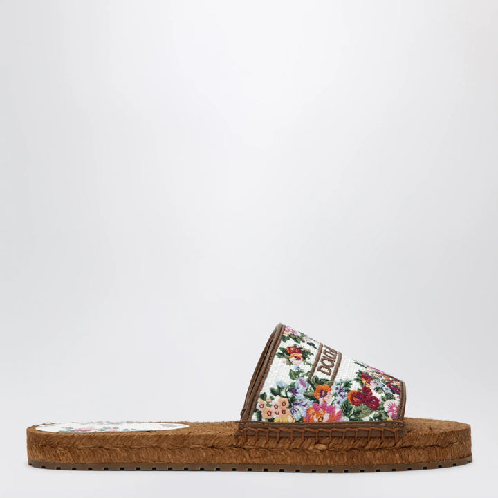 Dolce&amp;Gabbana - Fabric espadrilles with embroidered flowers, white/multicolour Brand Apparel &amp; Accessories > Shoes 38 IT