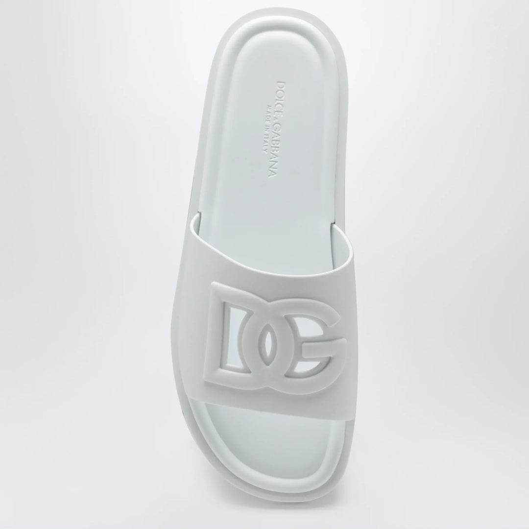 Dolce&amp;Gabbana - Optical white rubber beachwear slides Brand Apparel &amp; Accessories > Shoes