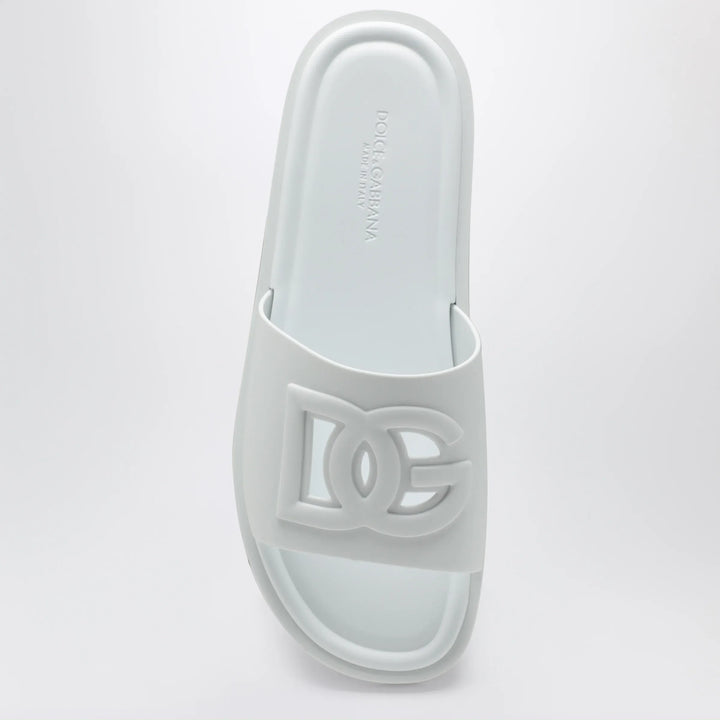 Dolce&amp;Gabbana - Optical white rubber beachwear slides Brand Apparel &amp; Accessories > Shoes