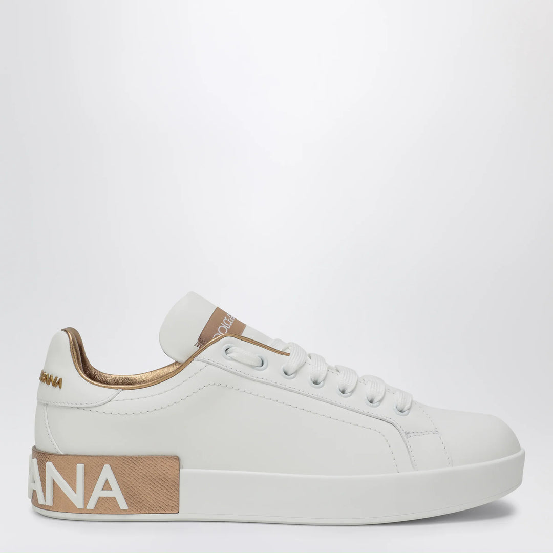Dolce&amp;Gabbana - White/gold Portofino sneakers Brand Apparel &amp; Accessories > Shoes 36 IT