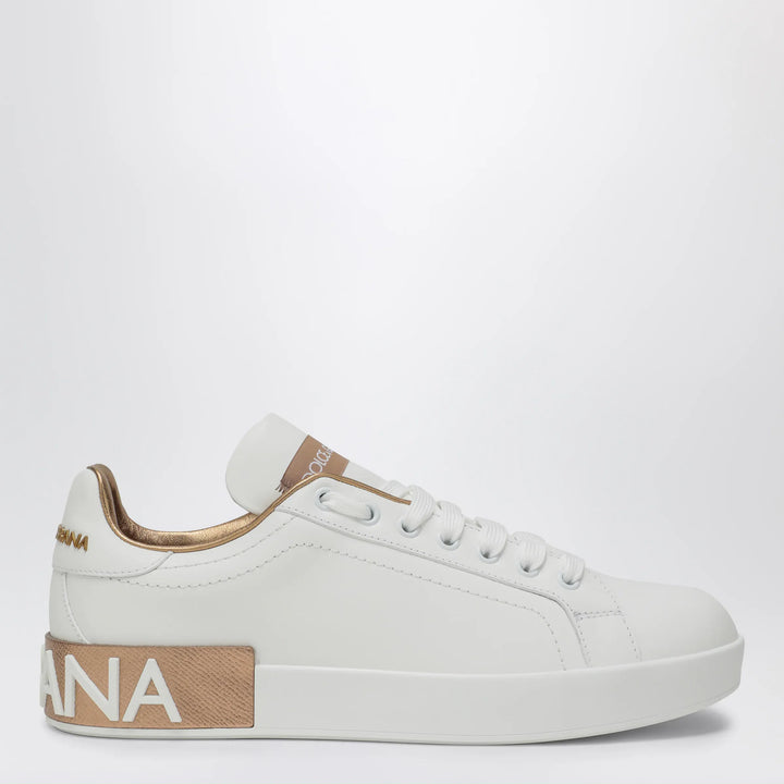Dolce&amp;Gabbana - White/gold Portofino sneakers Brand Apparel &amp; Accessories > Shoes 36 IT