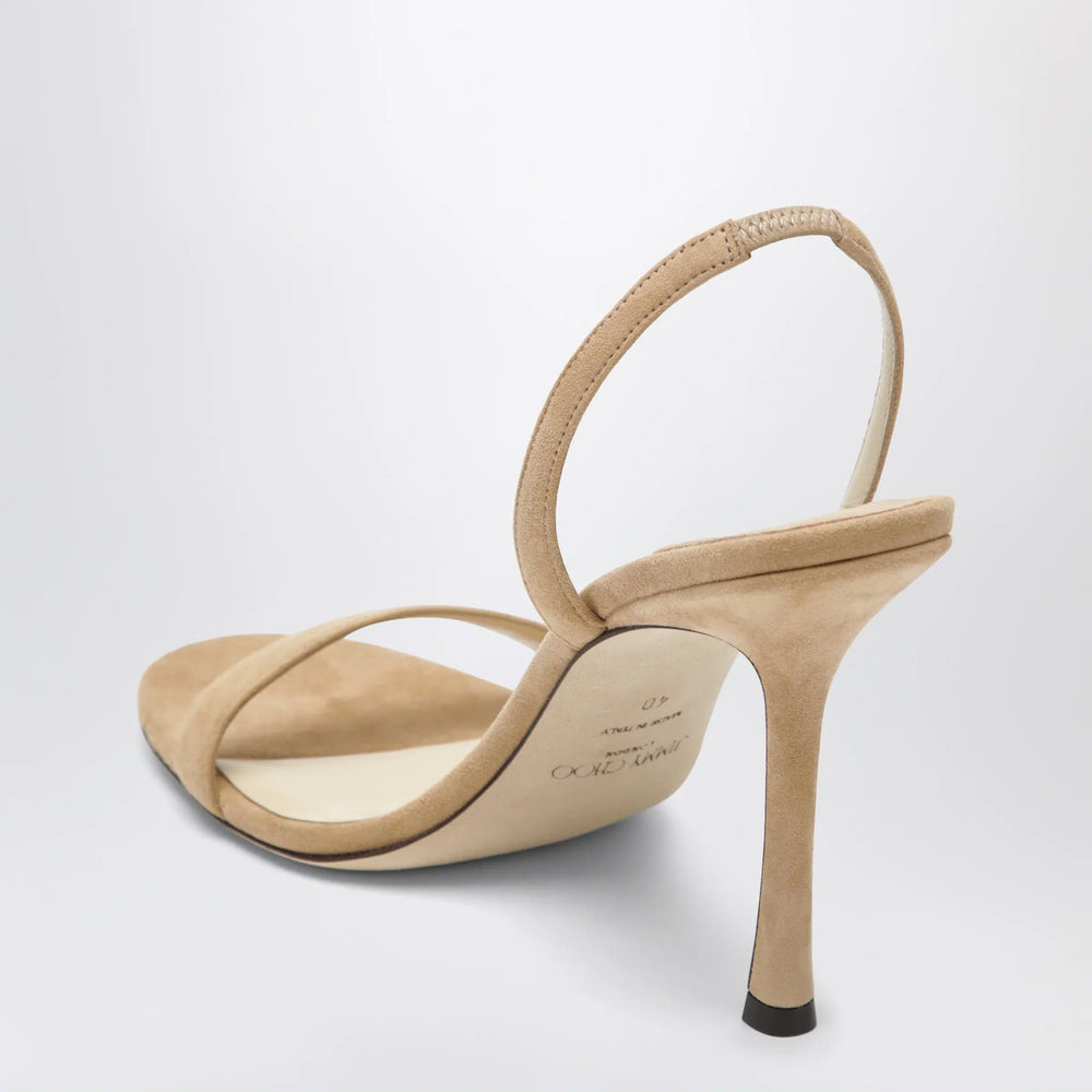 Jimmy Choo - Jenn 100 beige suede sandals Brand Apparel & Accessories > Shoes