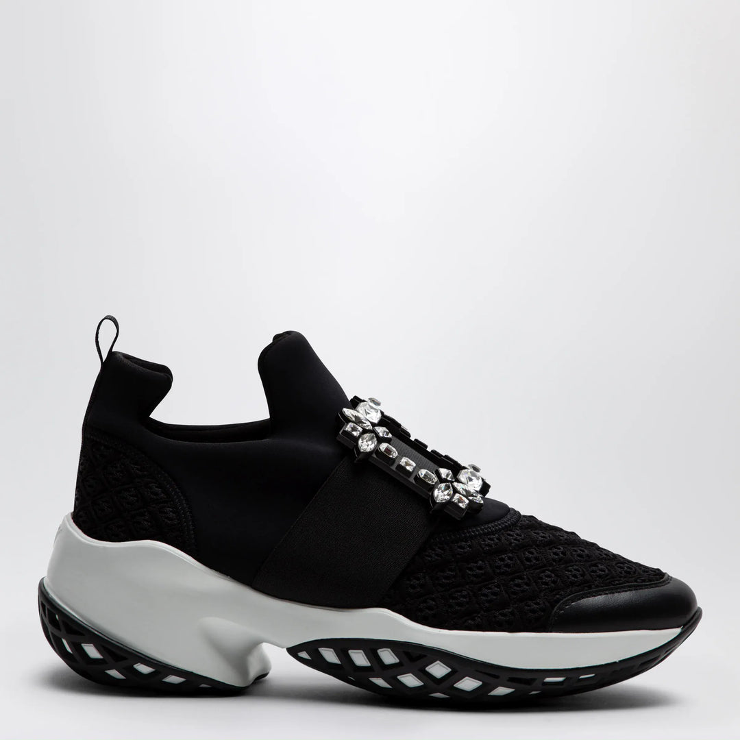 ROGER VIVIER - Black Viv Run strass buckle sneakers Brand Apparel &amp; Accessories > Shoes