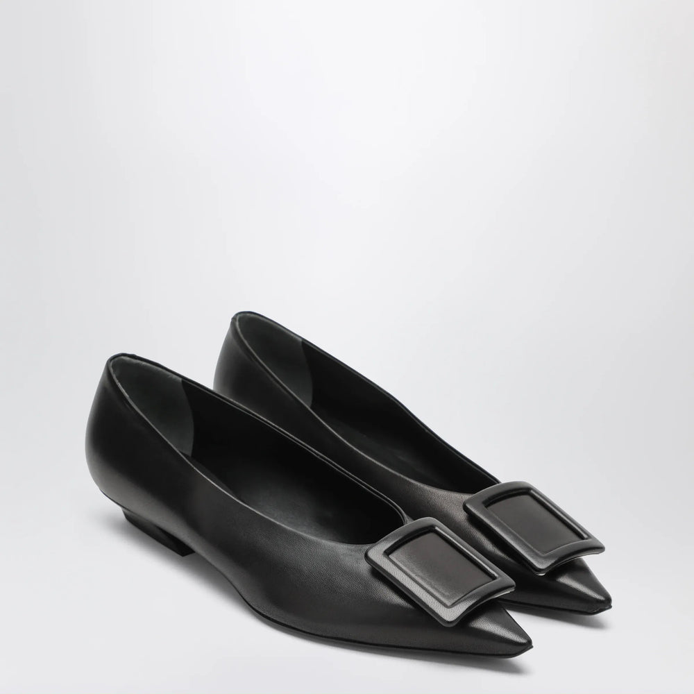ROGER VIVIER - Gommettine ballerina in black leather Brand Apparel & Accessories > Shoes