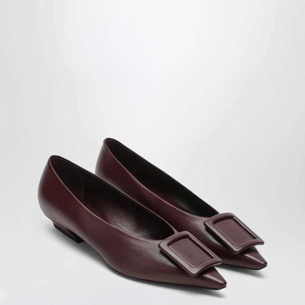 ROGER VIVIER - Gommettine ballerina in mosto-coloured leather Brand Apparel & Accessories > Shoes