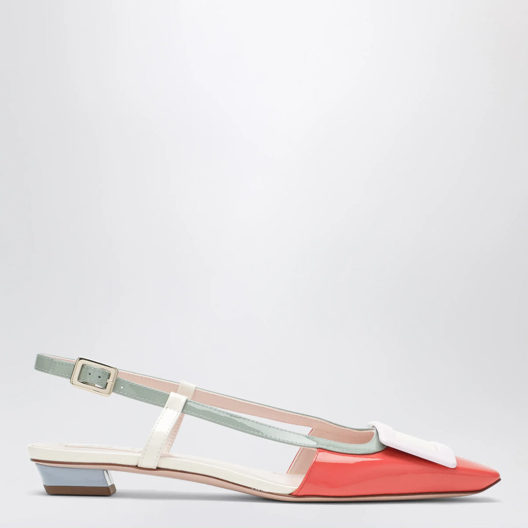 ROGER VIVIER - Multicolour Belle Vivier Slingback Ballerinas in patent leather Brand Apparel & Accessories > Shoes 36 IT