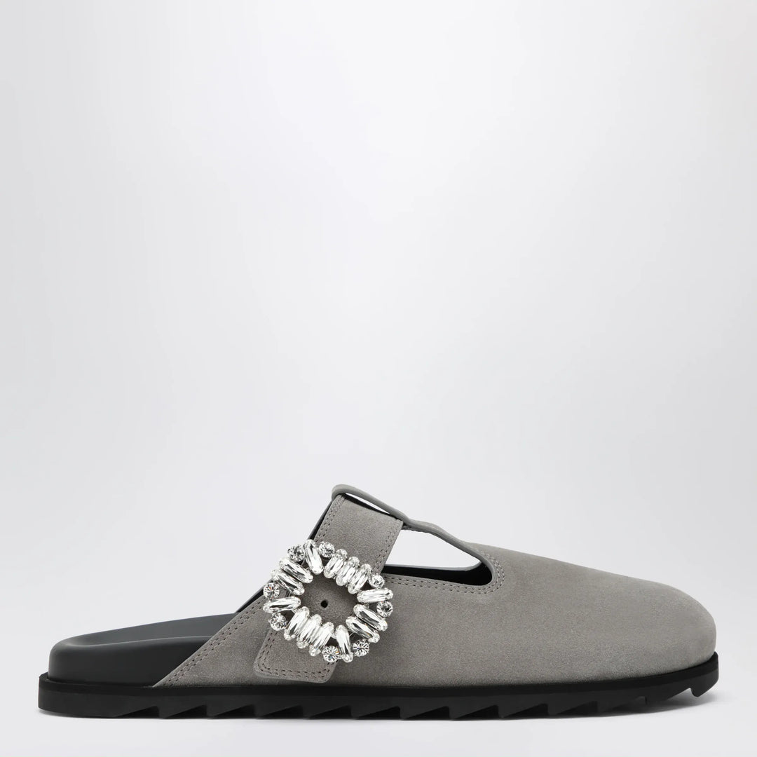 ROGER VIVIER - Slidy Viv Mules in suede clay-coloured Brand Apparel & Accessories > Shoes 36 IT