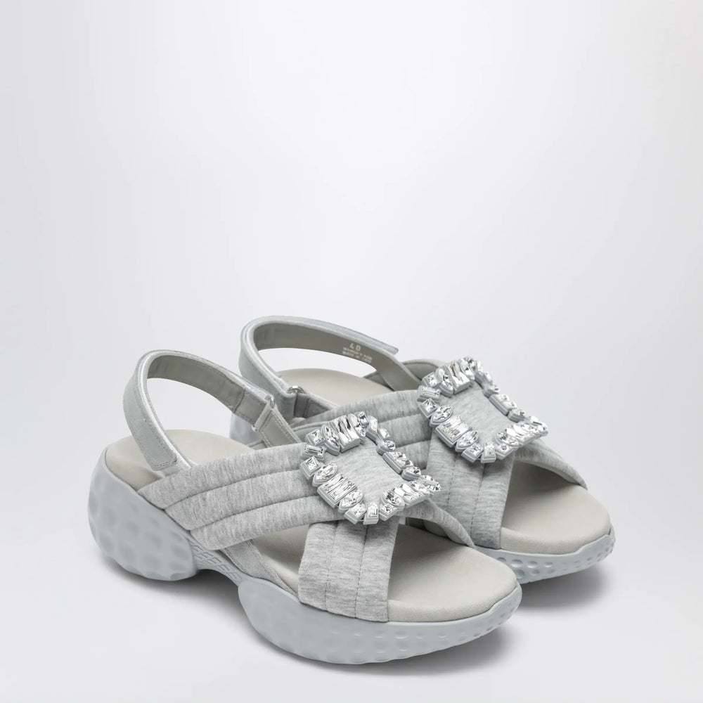 ROGER VIVIER - Viv' Run slingback sandals grey with crystals Brand Apparel & Accessories > Shoes