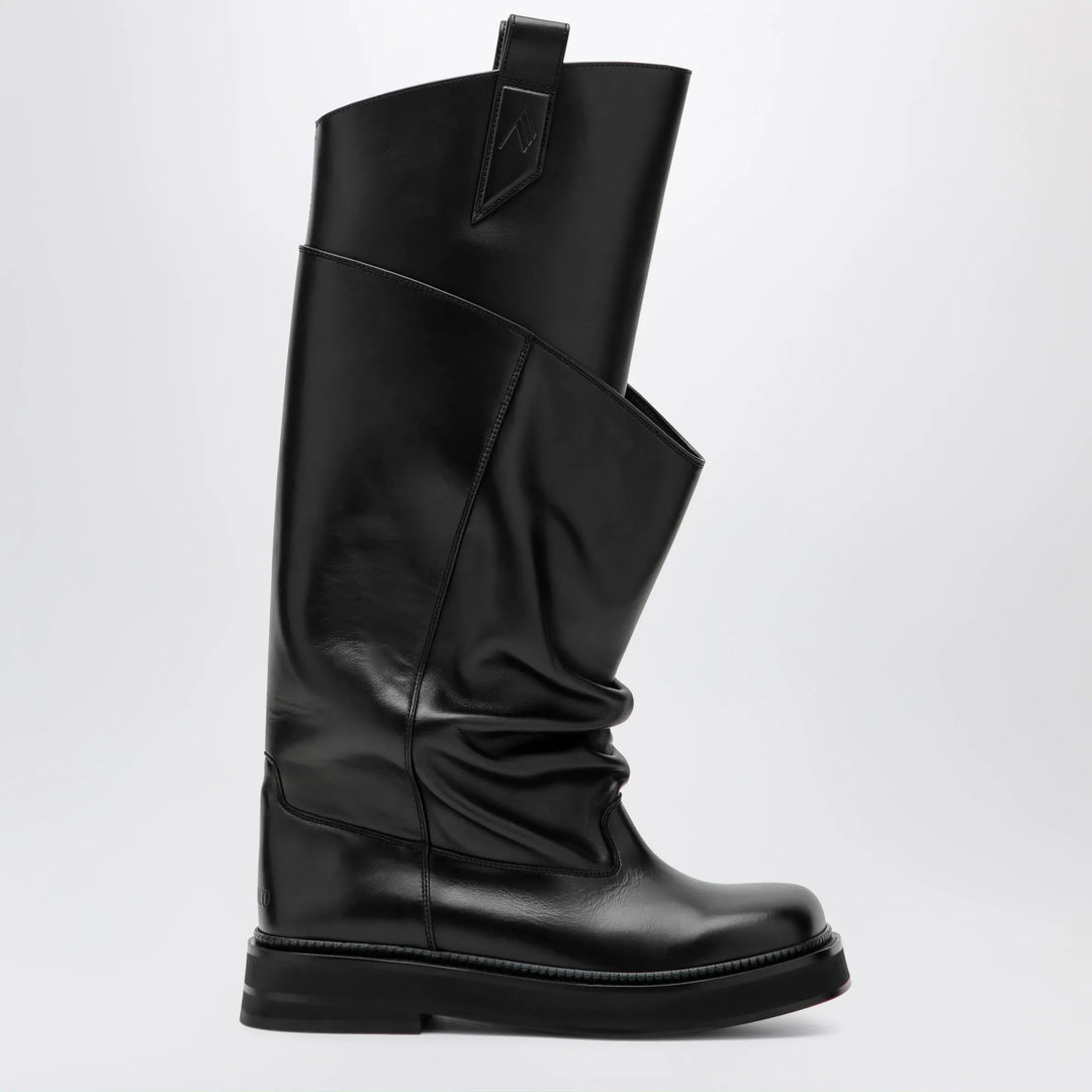 The Attico - Robin Passeggiata combat boots in black calf leather Brand Apparel & Accessories > Shoes 36 IT