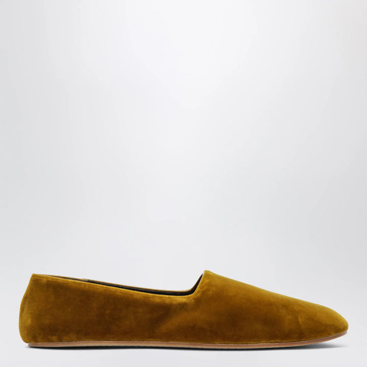 The Row - Ponti velvet slip-on slippers in mustard Brand Apparel &amp; Accessories > Shoes 36 IT