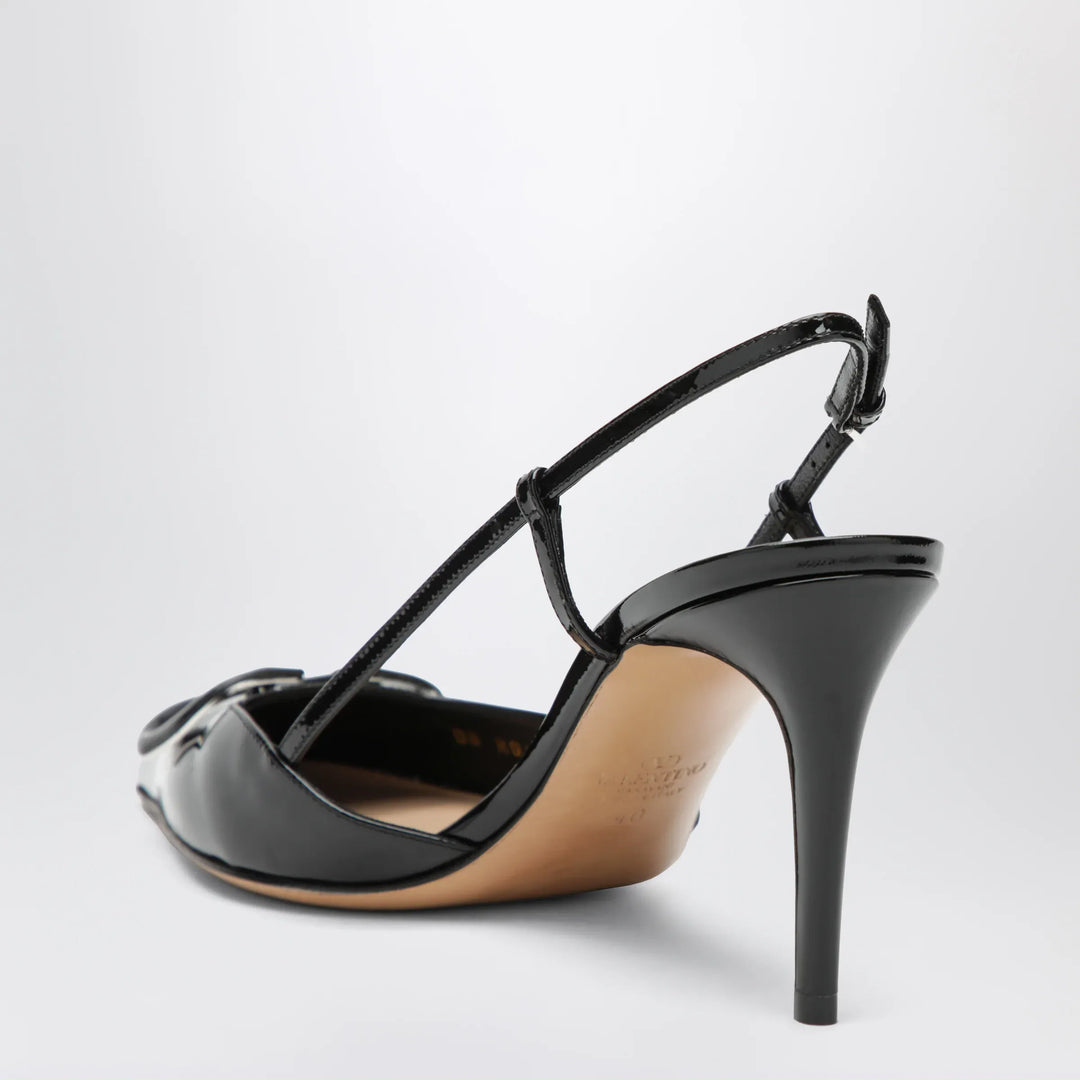Valentino Garavani - Black Vlogo Signature patent leather slingback pumps Brand Apparel &amp; Accessories > Shoes