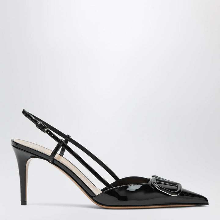 Valentino Garavani - Black Vlogo Signature patent leather slingback pumps Brand Apparel &amp; Accessories > Shoes 37 IT