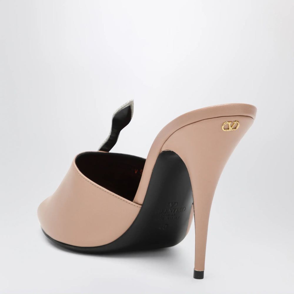 Valentino Garavani - Powder pink Slide sandal Coeur Vipère in kidskin Brand Apparel & Accessories > Shoes