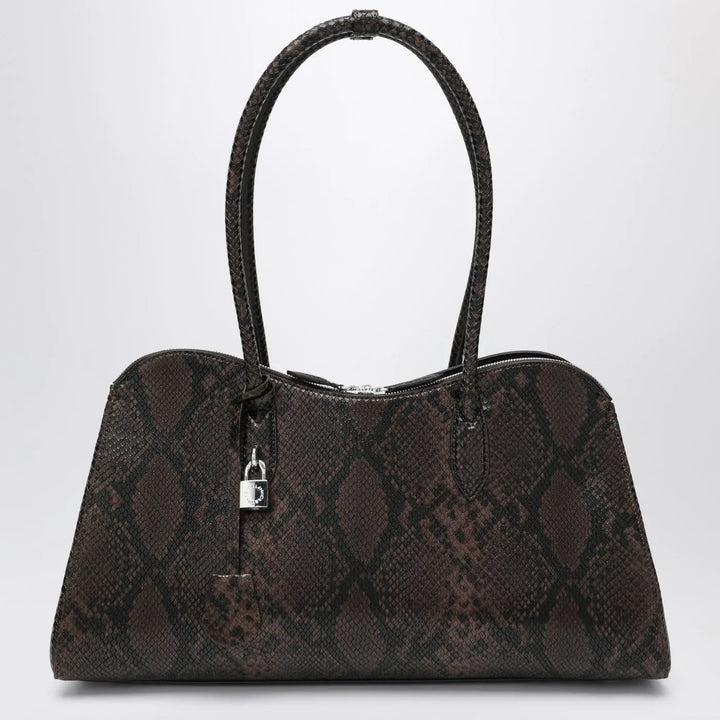 Stella McCartney - Espresso snake-effect Ryder tote bag Brand Apparel &amp; Accessories TU