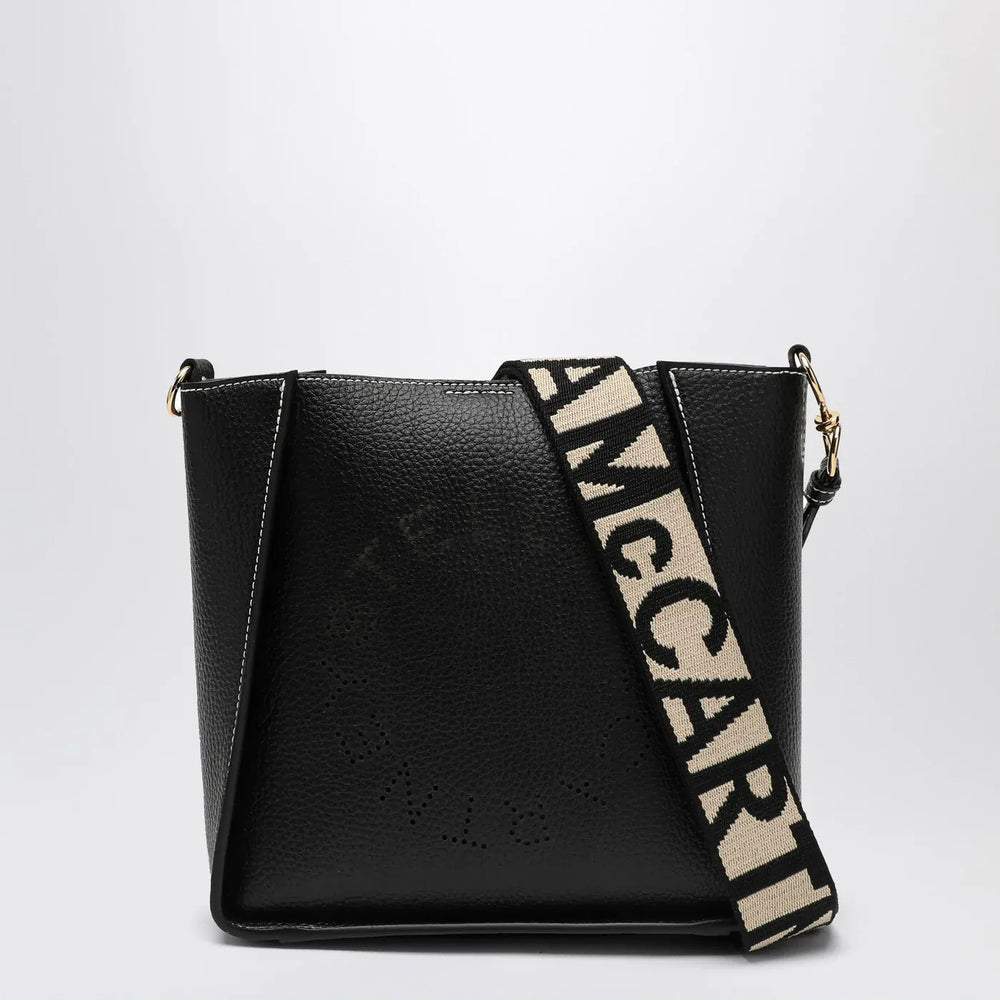 Stella McCartney - Square black crossbody bag with logo Brand Apparel & Accessories TU