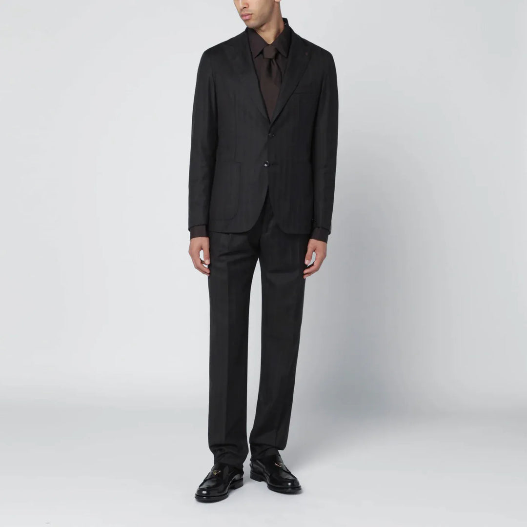 Tagliatore - Brown striped single-breasted wool suit Brand Apparel &amp; Accessories 48 IT