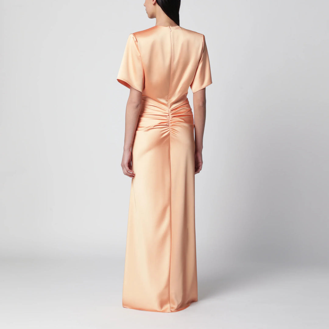 THE ANDAMANE - Iris long satin dress in peach Brand Apparel &amp; Accessories
