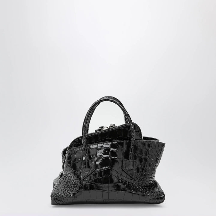 The Attico - La Passeggiata Mini black crocodile-print leather bag Brand Apparel &amp; Accessories TU