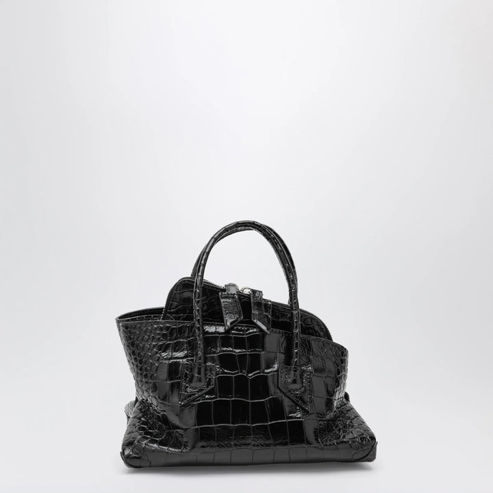 The Attico - La Passeggiata Mini black crocodile-print leather bag Brand Apparel &amp; Accessories TU