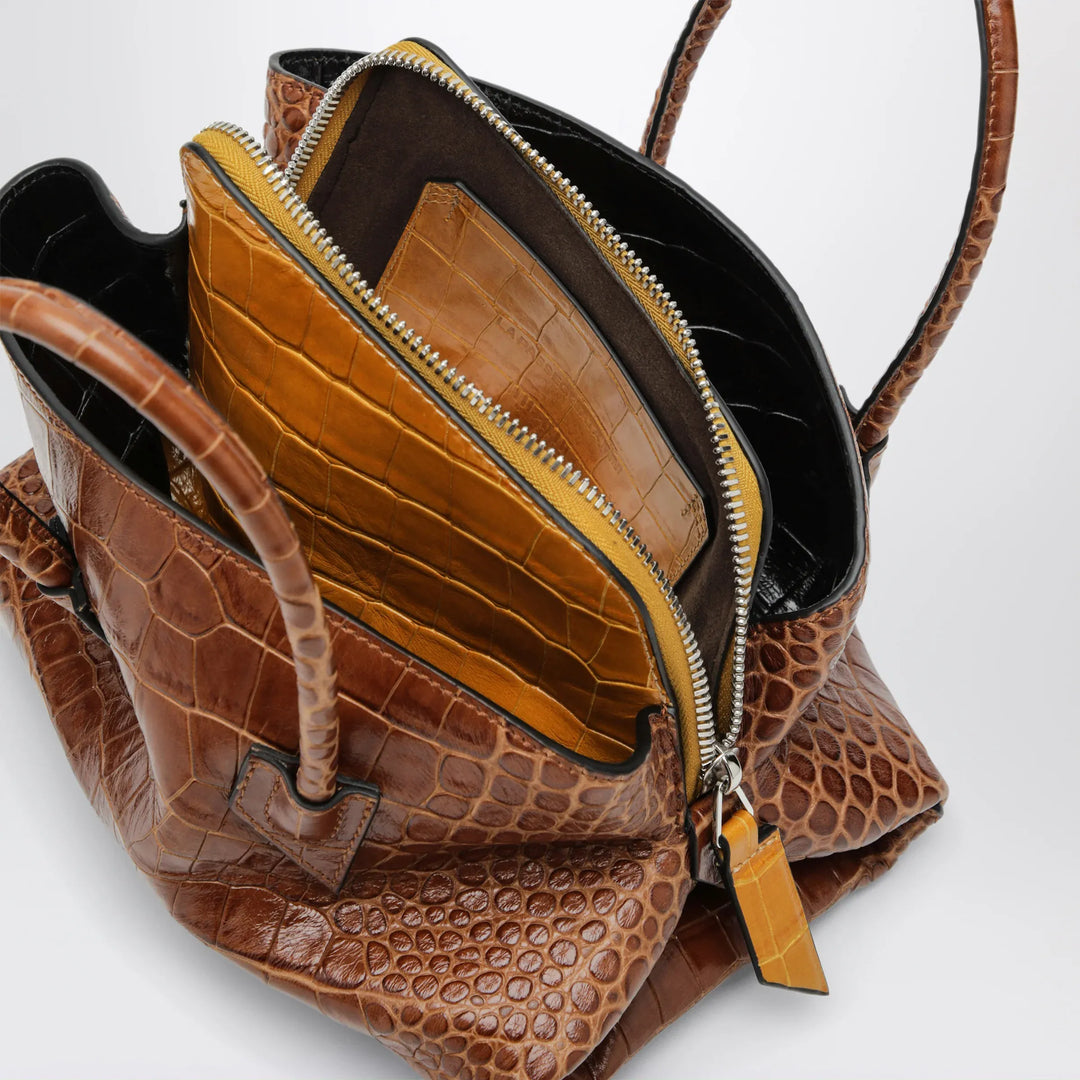 The Attico - La Passeggiata Mini shaded brown crocodile-print leather bag Brand Apparel &amp; Accessories TU