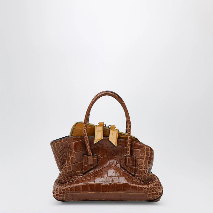 The Attico - La Passeggiata Mini shaded brown crocodile-print leather bag Brand Apparel &amp; Accessories TU
