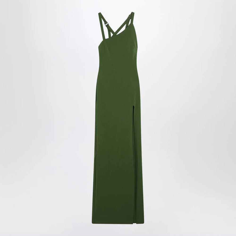 The Attico - Long green dress with slit Brand Apparel & Accessories 38  IT