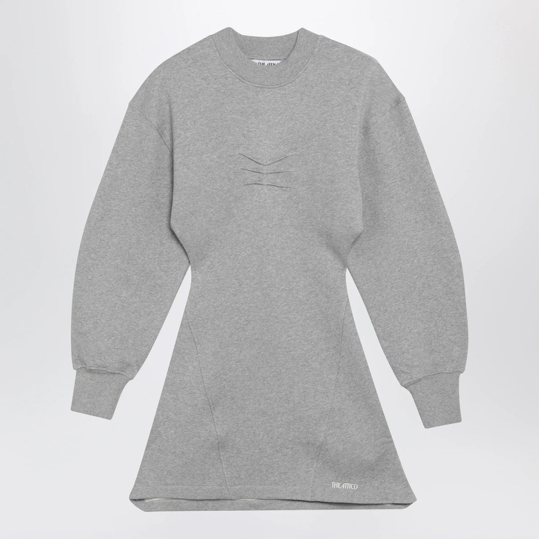 The Attico - Melange cotton jersey mini dress in grey Brand Apparel & Accessories 42  IT