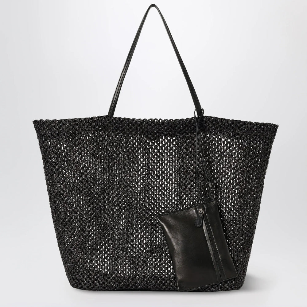 The Row - Barn geometric nylon tote with leather handles, black Brand Apparel & Accessories TU
